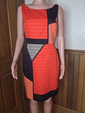 Tabitha Anthropologie Swallowtail Textured Colorblock Dress 8